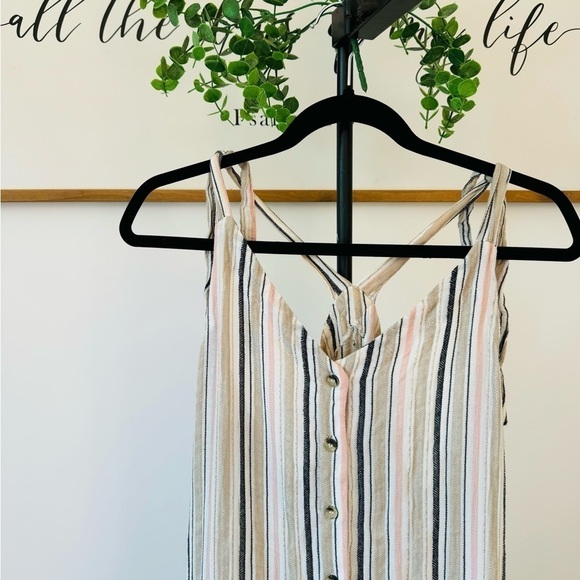 Striped Jumpsuit in Black and Tan - Picture 8 of 11